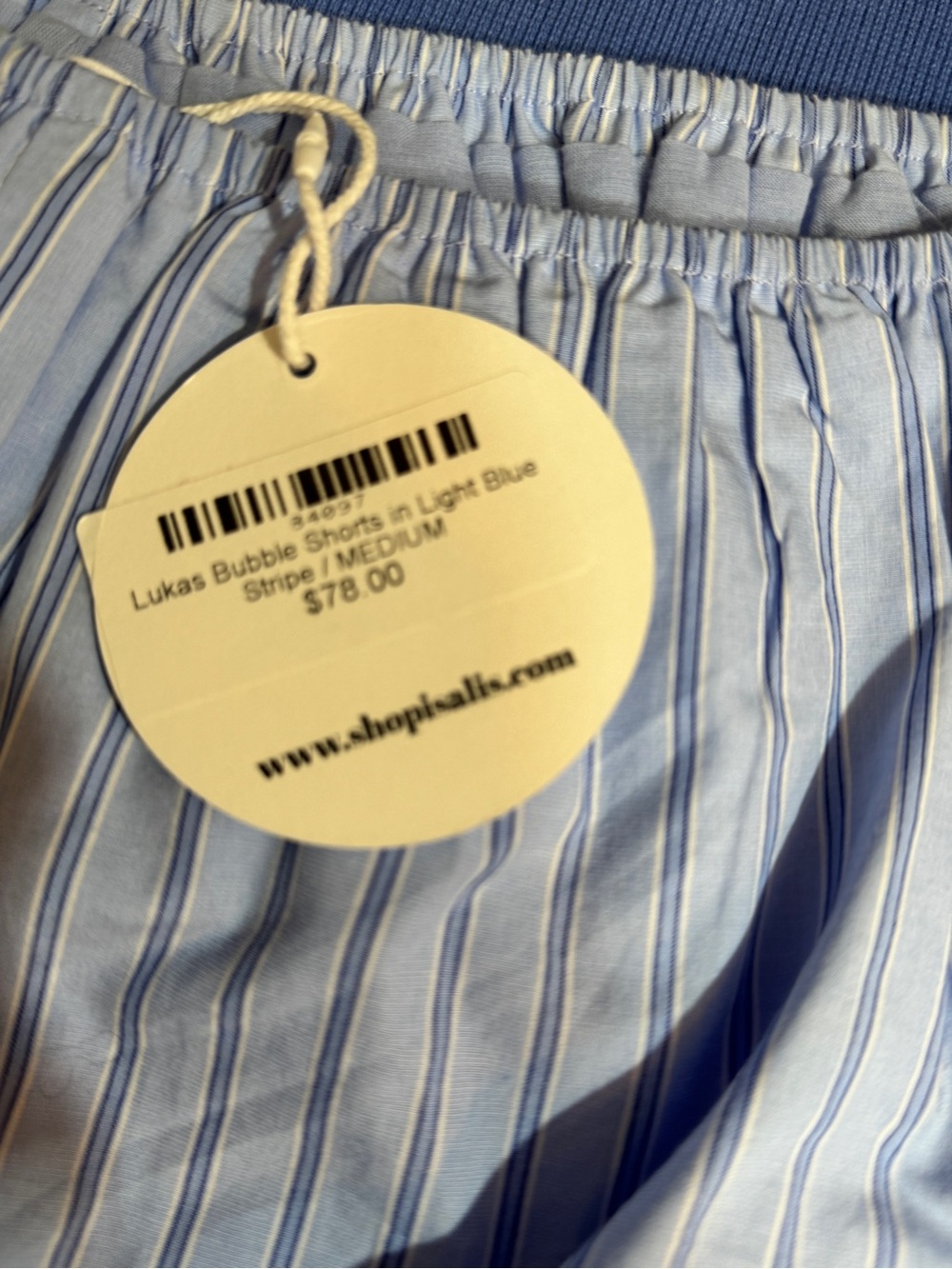 Royal Blue Sleeveless Ruffle Top with  Blue Striped Bubble Shorts - Picture 3 of 4